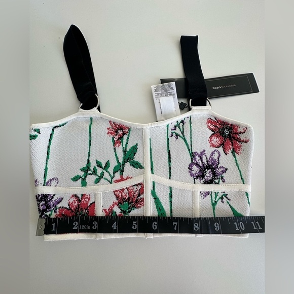 BCBG MaxAzria Floral-Jacquard Bandeau Crop Top | XXS | NWT - Picture 5 of 6